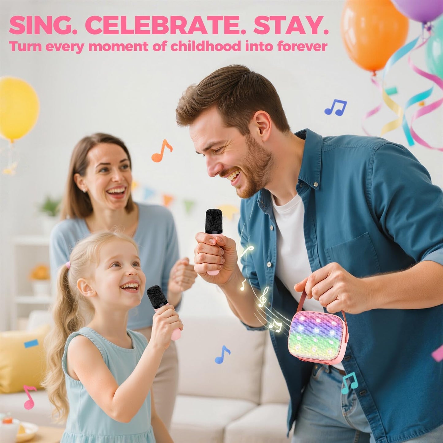 Skanto | Portable Mini Karaoke Machine with Bluetooth Speaker and 2 Wireless Microphones – Veylo