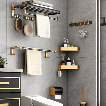 BowLift | Modern Bathroom Accessories Set Paper Holder Towel Bar Black Bathroom Accessories Set