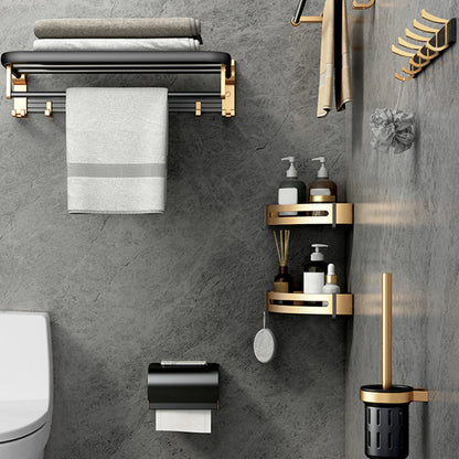 BowLift | Modern Bathroom Accessories Set Paper Holder Towel Bar Black Bathroom Accessories Set