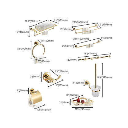 BowLift | 4 Pieces Traditional Bathroom Accessory Set Brass Bathroom Set in Matte Gold