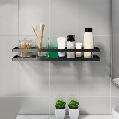 2-piece matte black metal bathroom shelf bathroom accessory set
