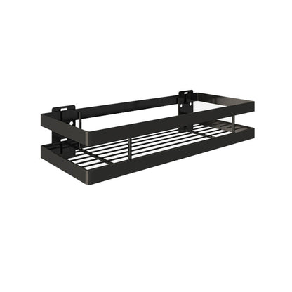 2-Piece Bathroom Shelf Set in Matte Black Metal
