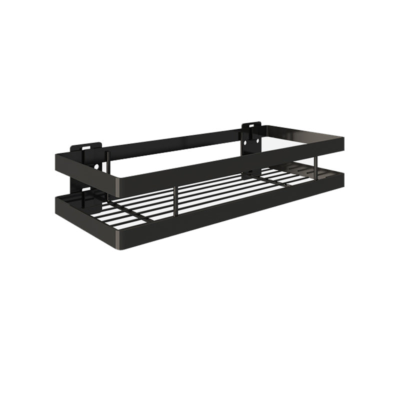 2-piece matte black metal bathroom shelf bathroom accessory set
