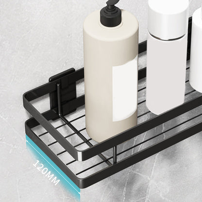 2-piece matte black metal bathroom shelf bathroom accessory set