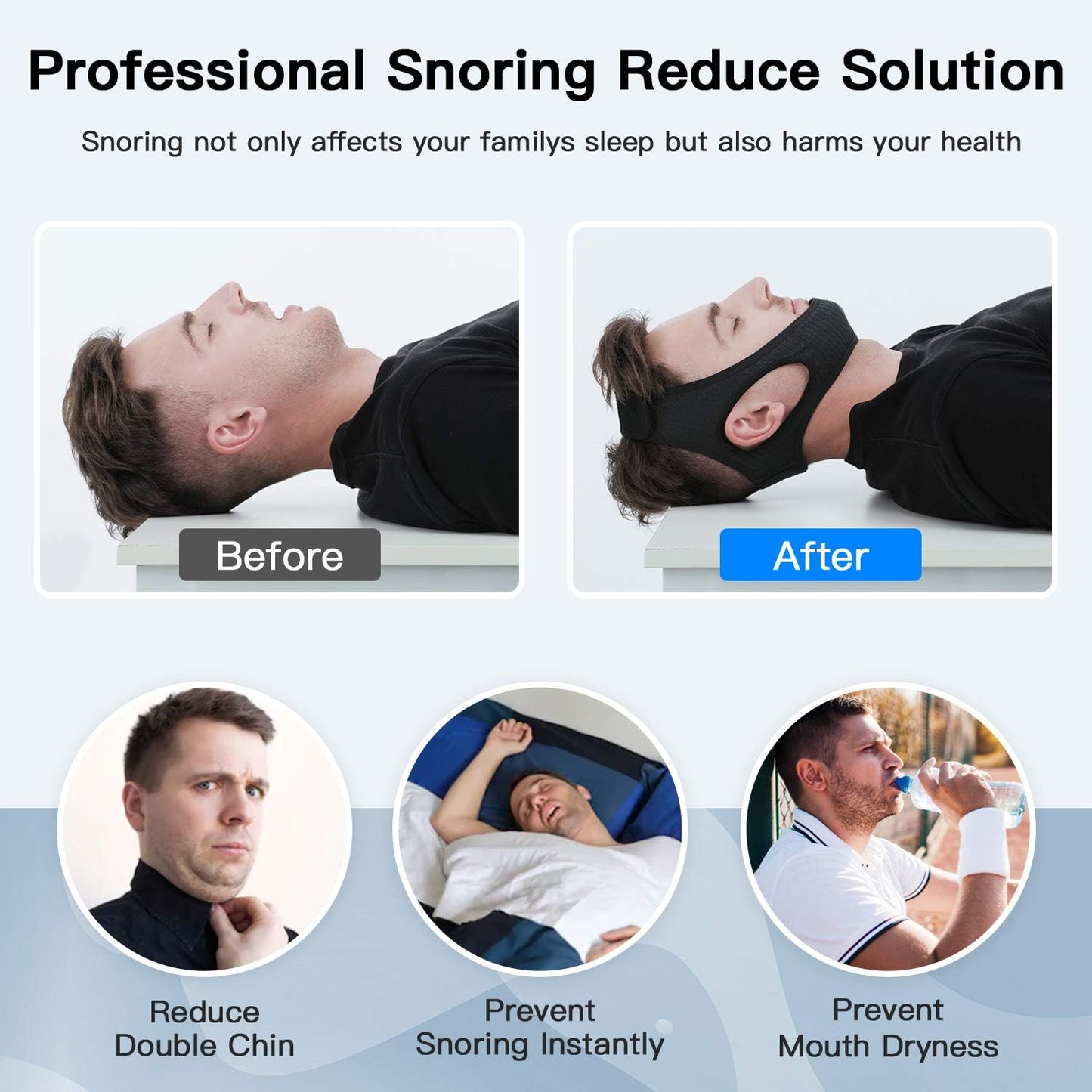 Anti-Snoring Chin Strap for Sleep Apnea