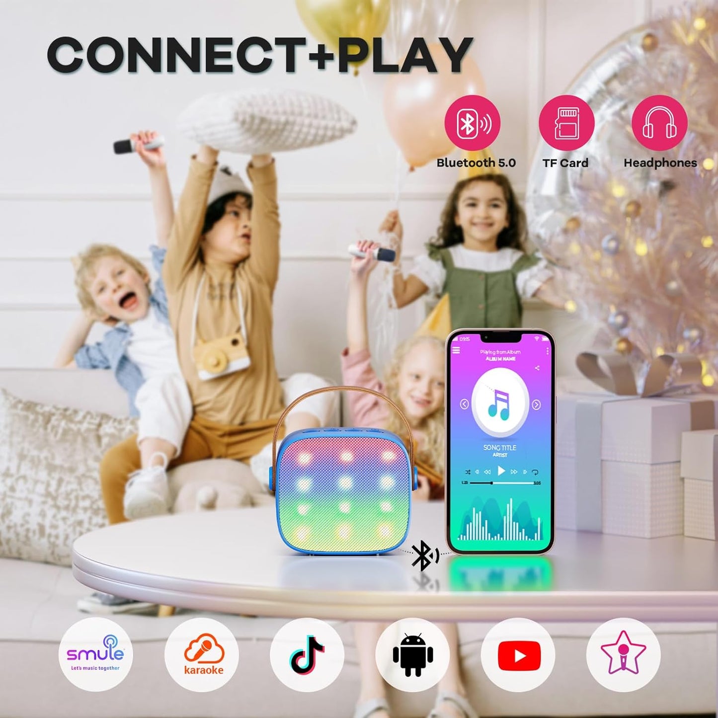 Skanto | Portable Mini Karaoke Machine with Bluetooth Speaker and 2 Wireless Microphones – Veylo