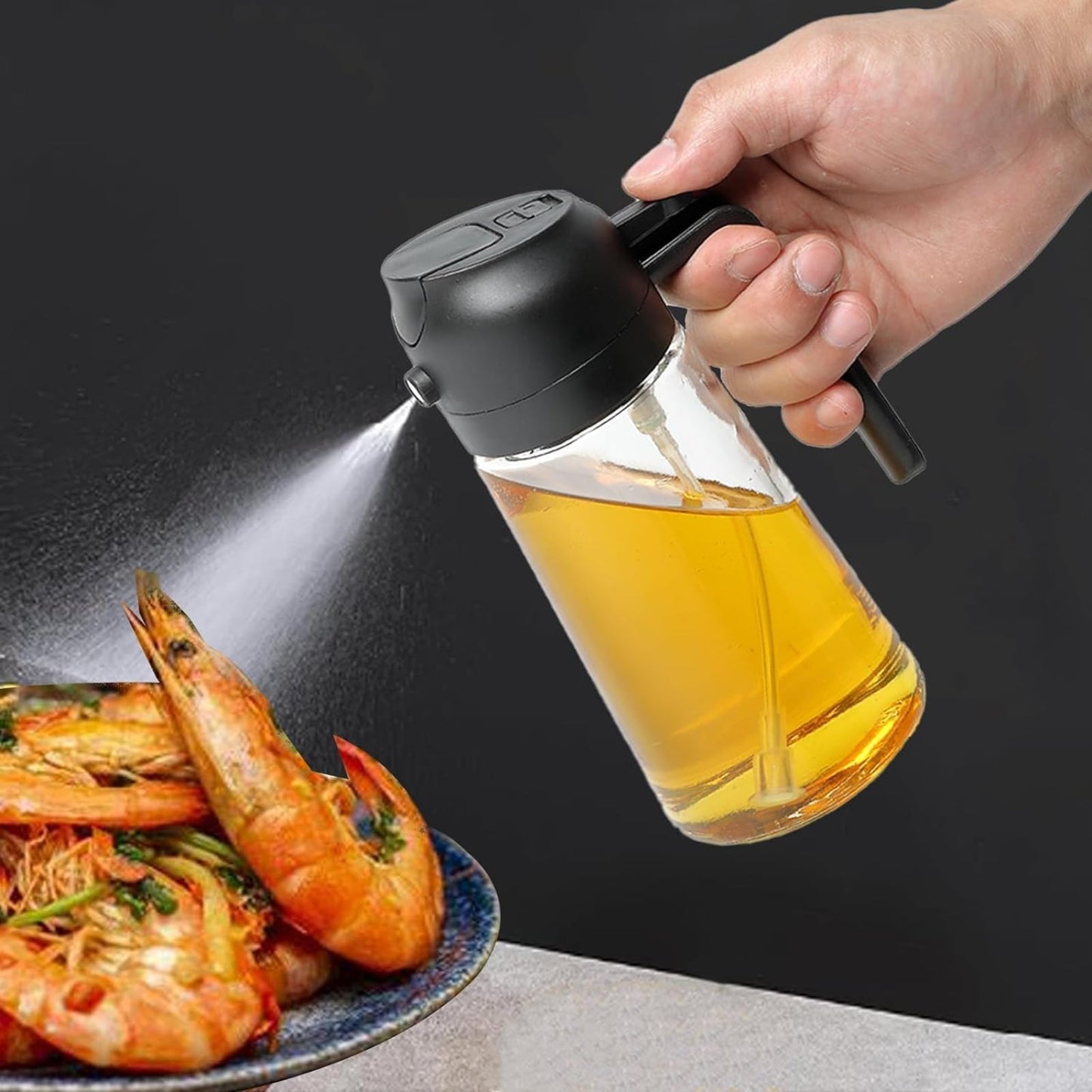 Skanto | 2-in-1 Oil Dispenser Bottle | Oil Pumps & Dispensers | Healthy Cooking