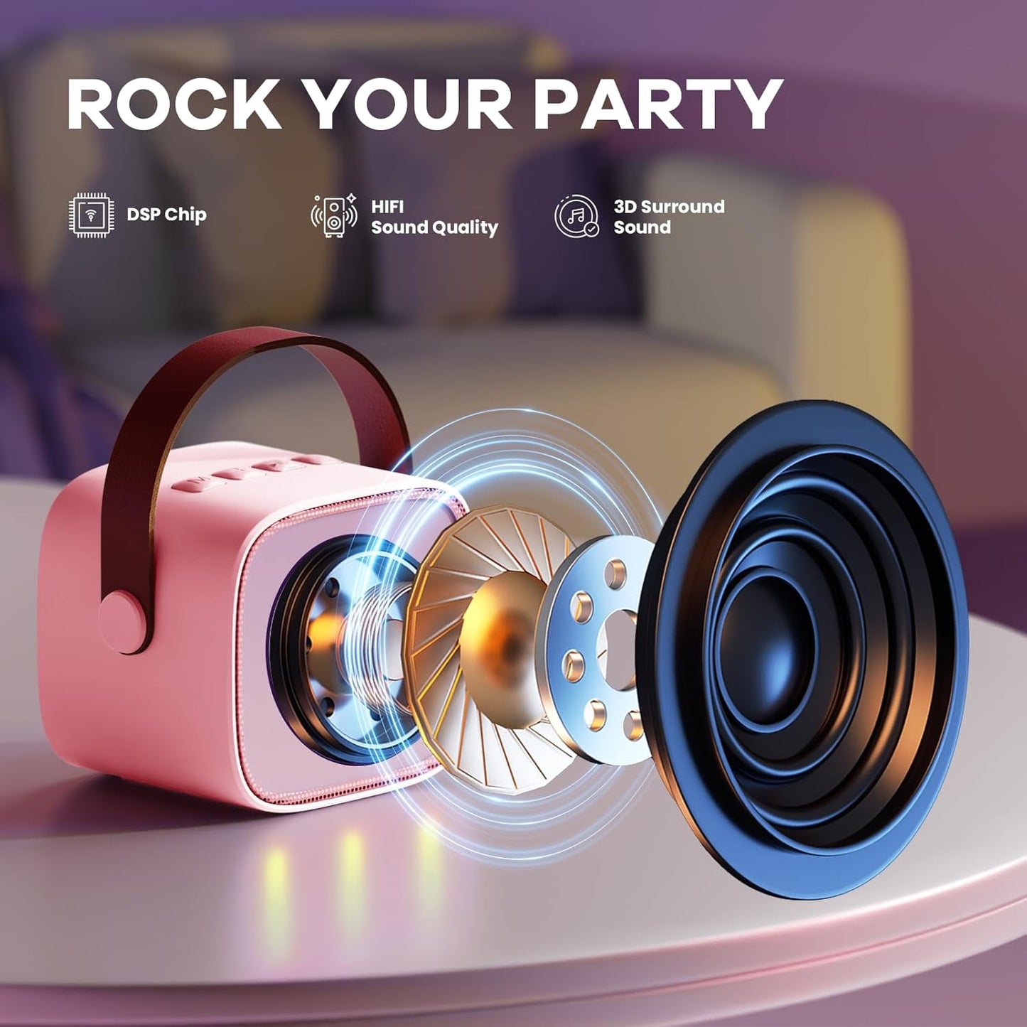 Skanto | Portable Mini Karaoke Machine with Bluetooth Speaker and 2 Wireless Microphones – Veylo