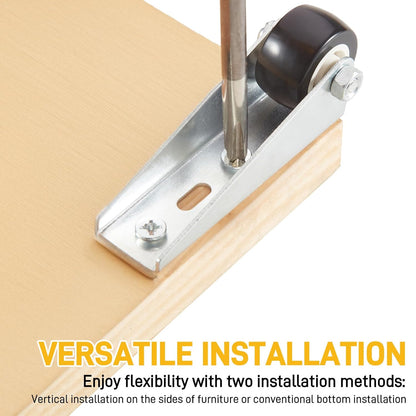 Low-profile side-mount swivel casters for furniture Karnz