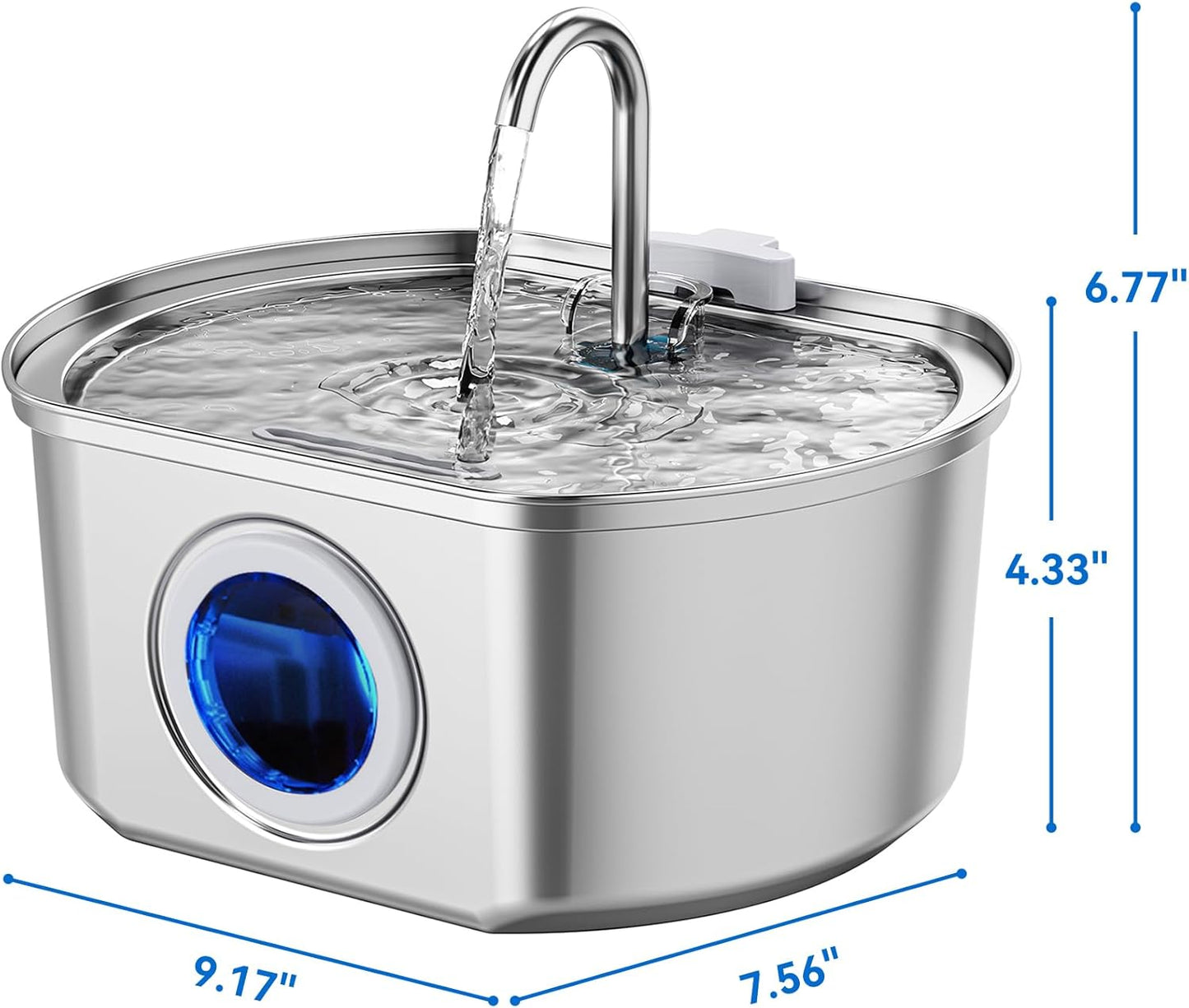 Skanto | Skanto Felindra Cat Water Fountain | Stainless Steel | Flowing Water for Better Hydration | Quiet & Hygienic | 2,5 L Capacity
