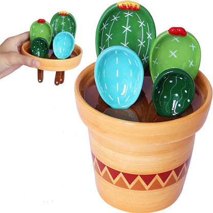 Prickly Cacti Measuring Set, Ceramic Measuring Spoons and Cups | Bowlift