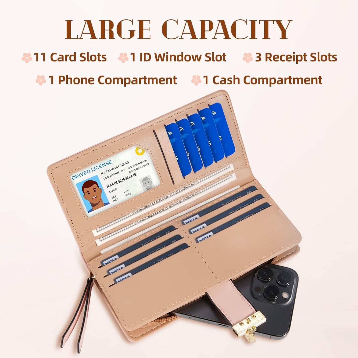 Stylish Leather Wallet for Women Bowlift