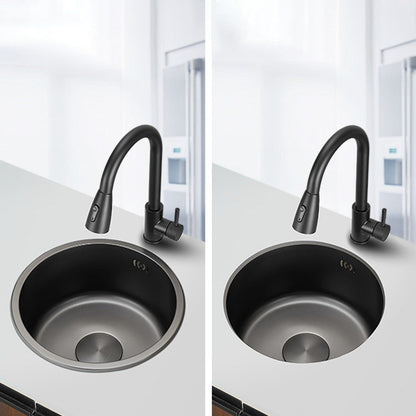 BowLift | Kitchen Sink Round Single Bowl Color and Scratch Resistant Under-mounted Stainless Steel Kitchen Sink