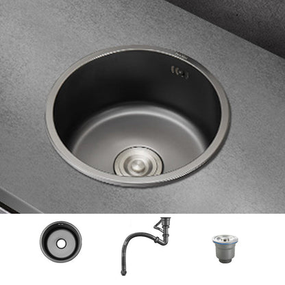 BowLift | Kitchen Sink Round Single Bowl Color and Scratch Resistant Under-mounted Stainless Steel Kitchen Sink