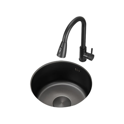 BowLift | Kitchen Sink Round Single Bowl Color and Scratch Resistant Under-mounted Stainless Steel Kitchen Sink