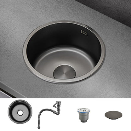 BowLift | Kitchen Sink Round Single Bowl Color and Scratch Resistant Under-mounted Stainless Steel Kitchen Sink