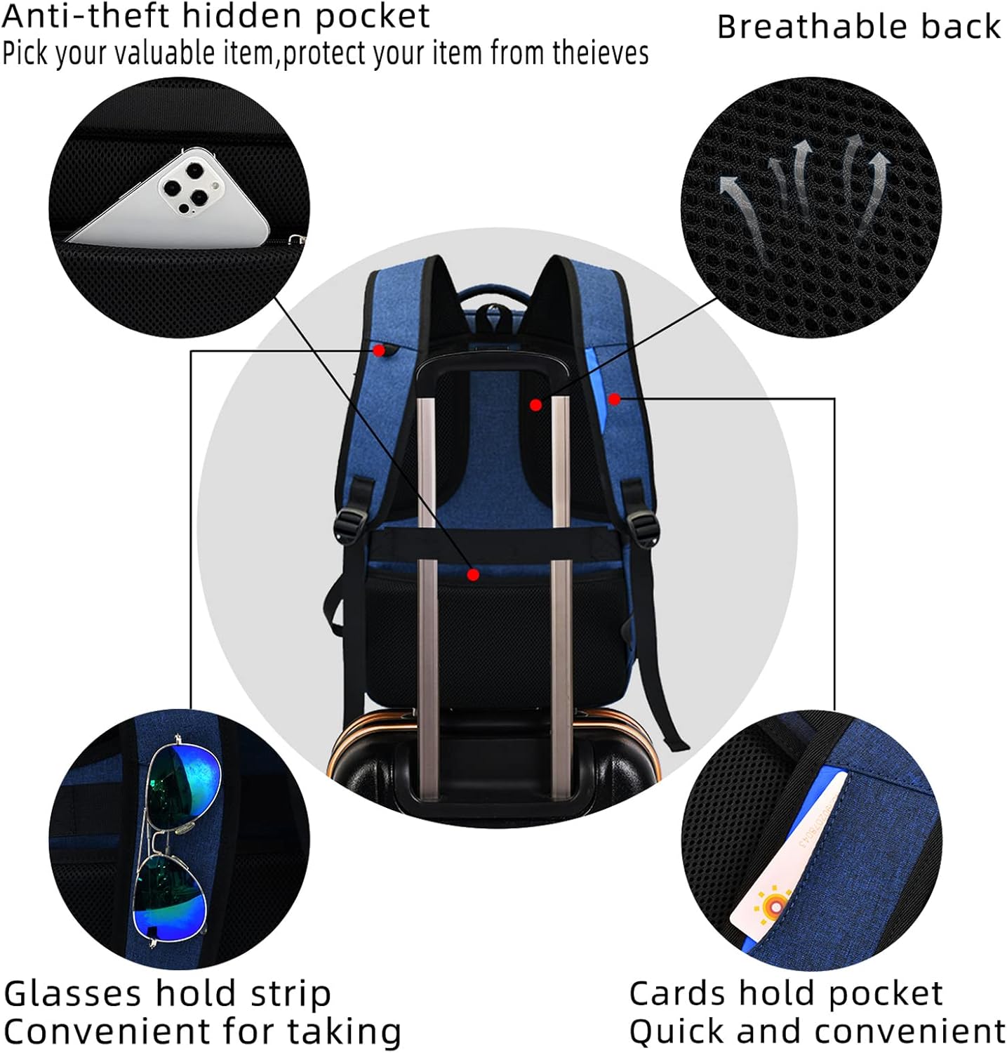Water-Resistant Travel Laptop Backpack with USB Port & Organised Storage | Bowlift
