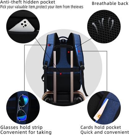 Water-Resistant Travel Laptop Backpack with USB Port & Organised Storage | Bowlift