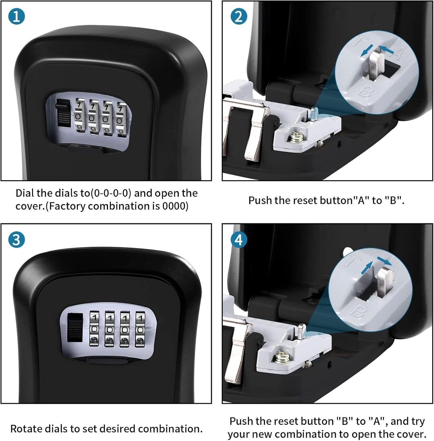 Skanto | Key Safe Wall Mounted - 4-Digit Combination Key Lock