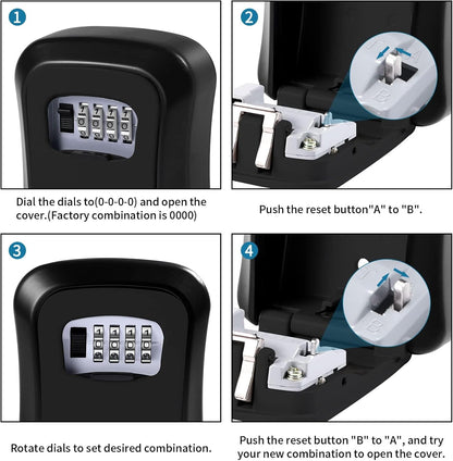 Skanto | Key Safe Wall Mounted - 4-Digit Combination Key Lock