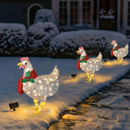 BowLift | WinterHen LED Chicken with Scarf – Illuminating Christmas Decoration for Indoor and Outdoor