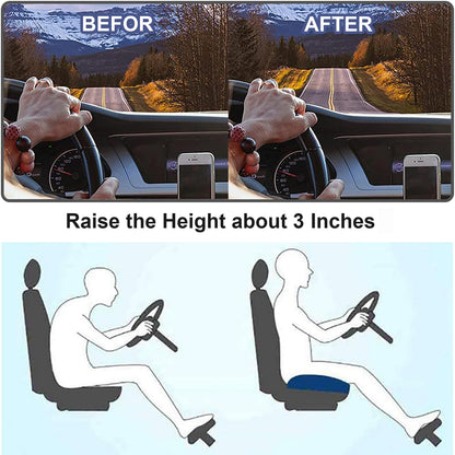 Car Cushion Height Increase – Ergonomic Seat Booster Cushion with Memory Foam | Bowlift