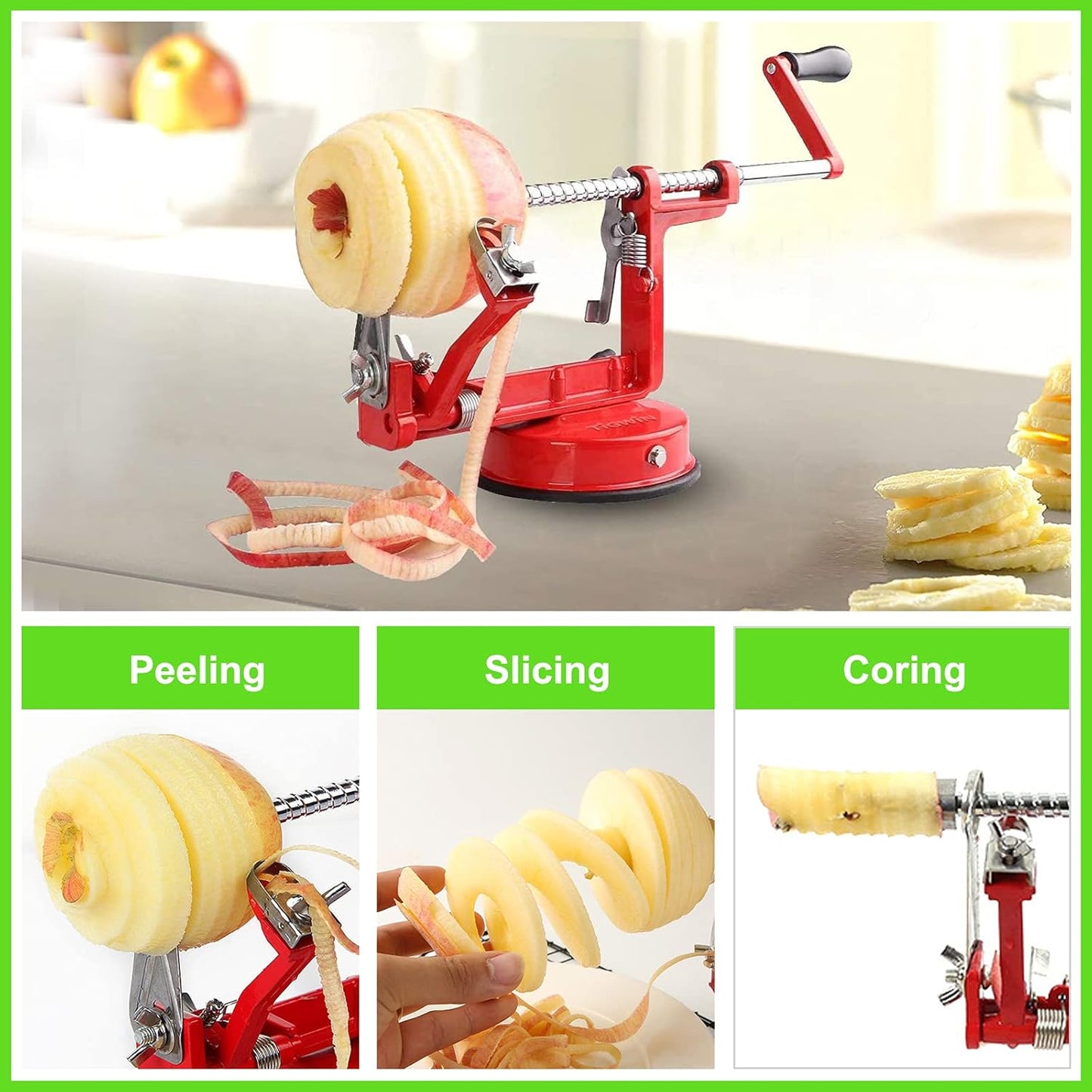 Skanto | Apple Peeler & Slicer With Suction Cup - Core Remover