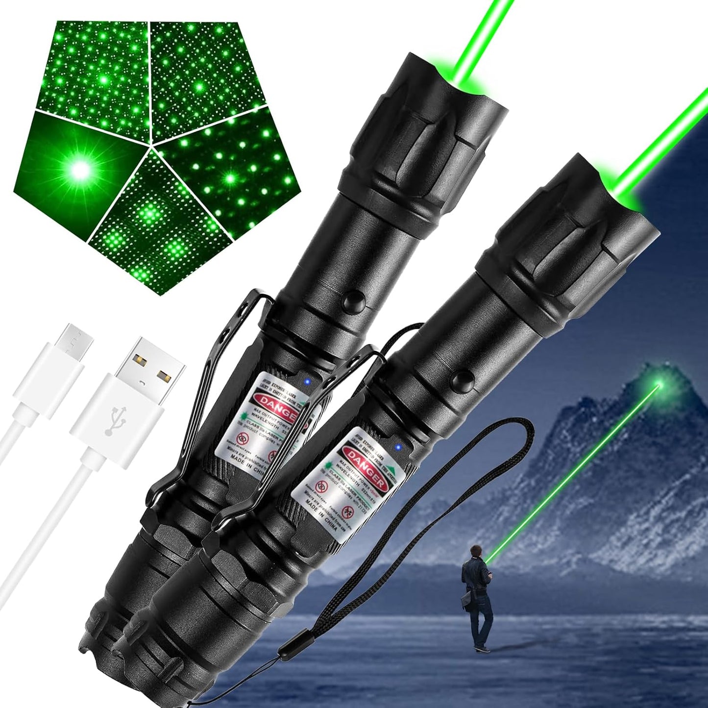 BowLift | Flashlight Rechargeable Green Outdoor LED Torch