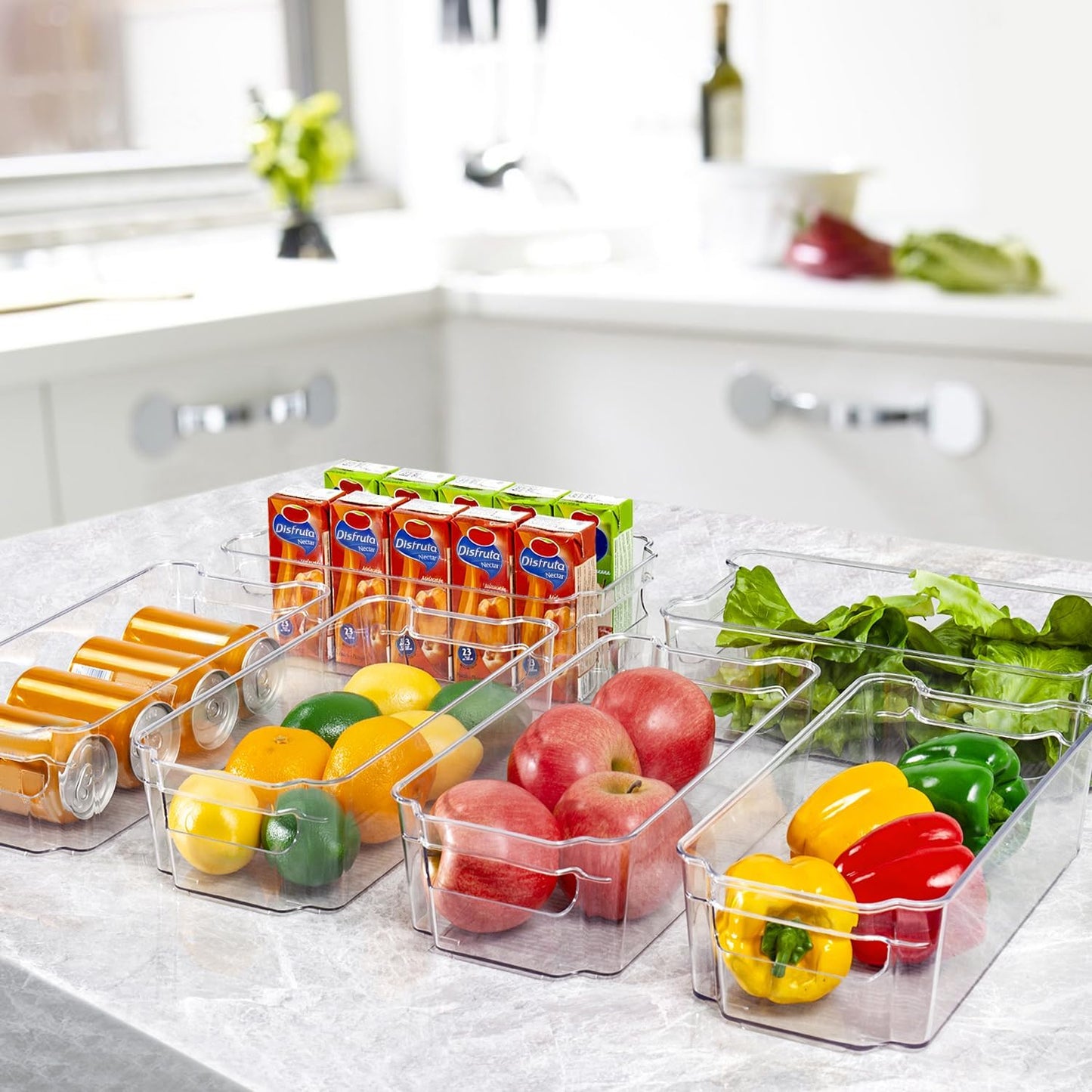 Skanto | Clear Fridge Storage Boxes (4 Pieces) - Coolorganize