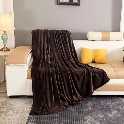 Fleece Large Sofa Throw Light Weight Faux Fur Blanket Bowlift