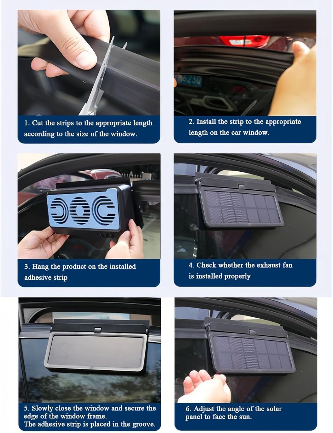 BowLift | Solar Car Window Fan – Dual Duct Ventilation Exhaust & Cooling Accessory – Aurovent