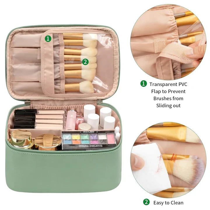 Skanto | Practical Makeup Organizer for Travel | With Compartments and Dividers
