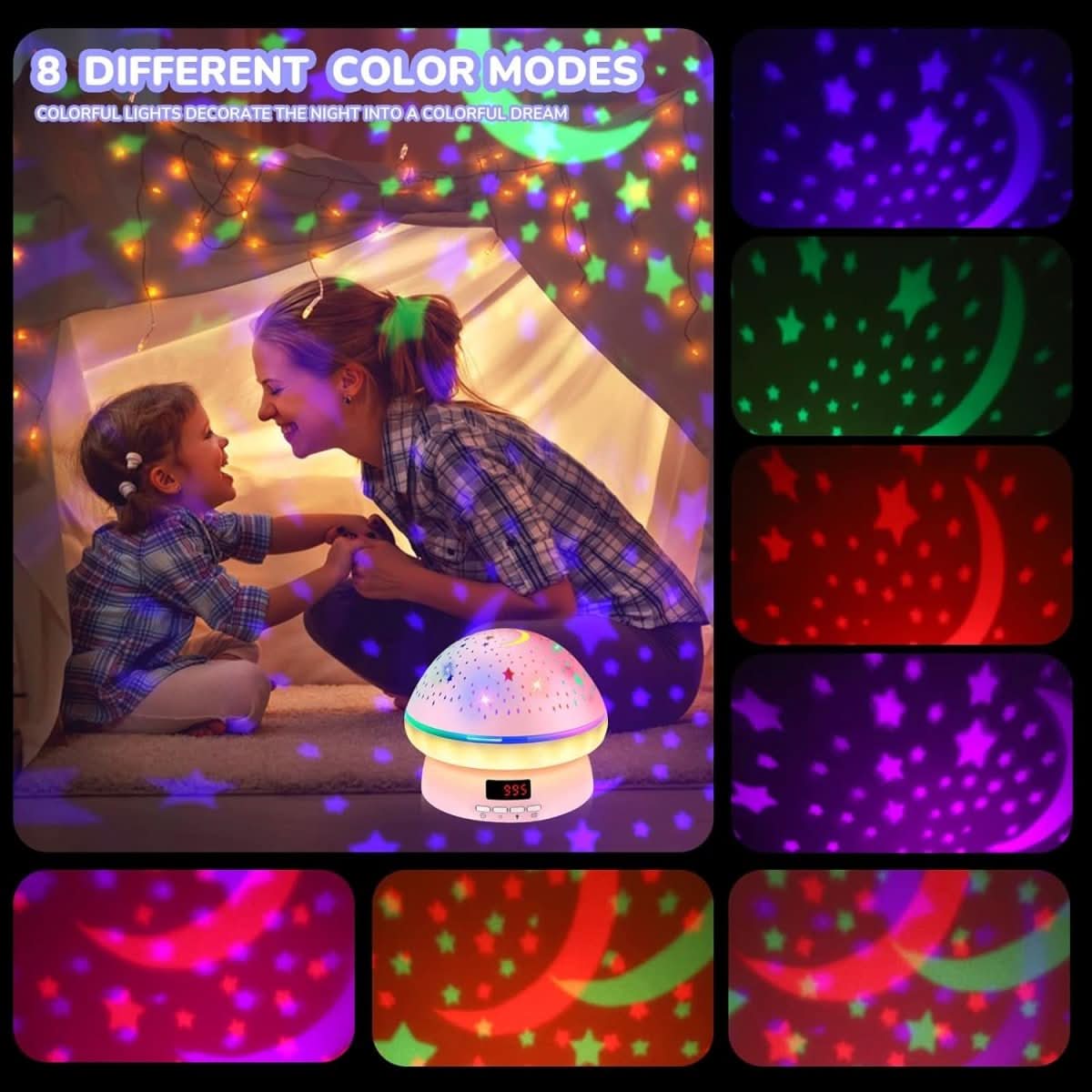BowLift | Magic star projector with 16 colours & timer function