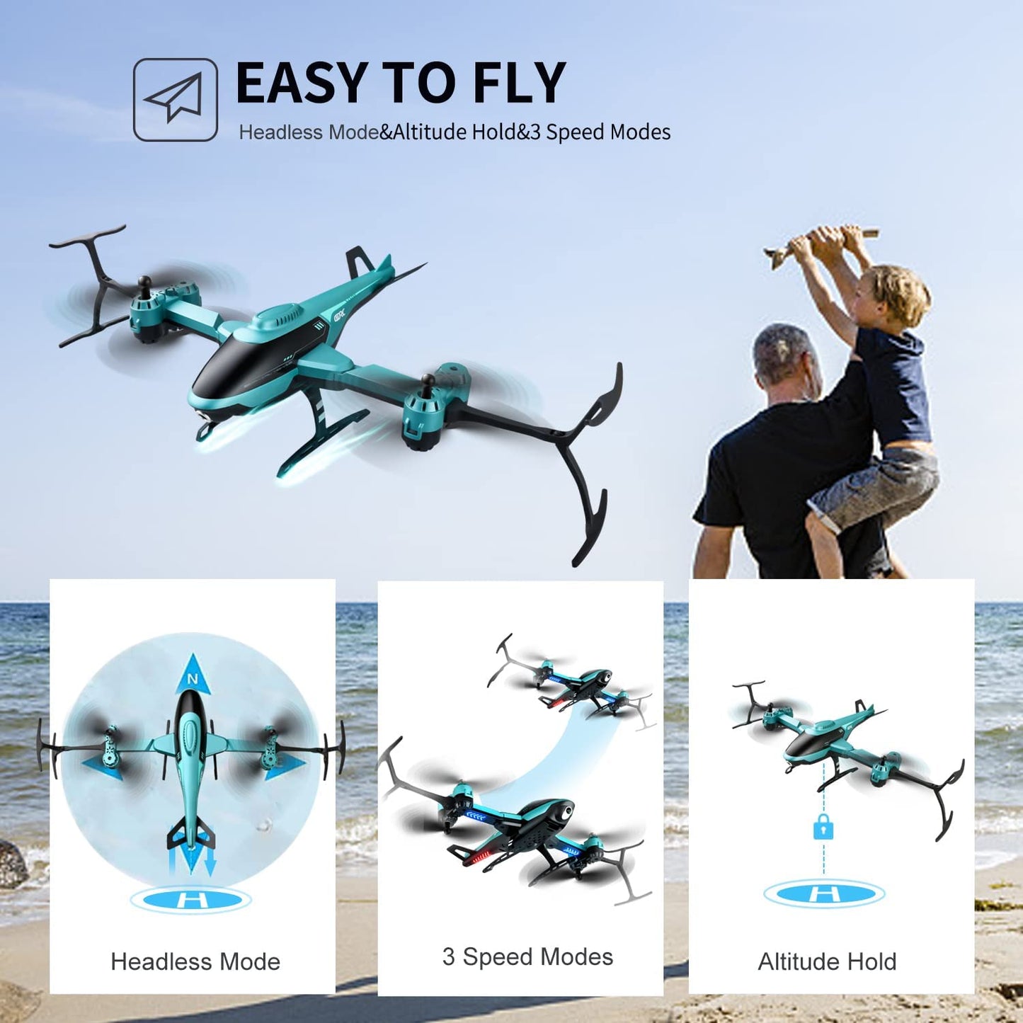 Skanto | RC Helicopter Drone with 1080P HD Camera for Kids Adults
