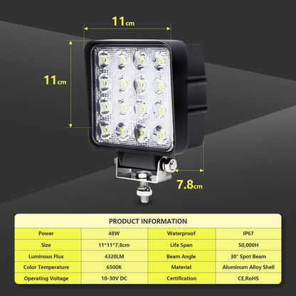 LED Work Spotlight 48W IP67 Reversing Light 2X-10X | Bowlift