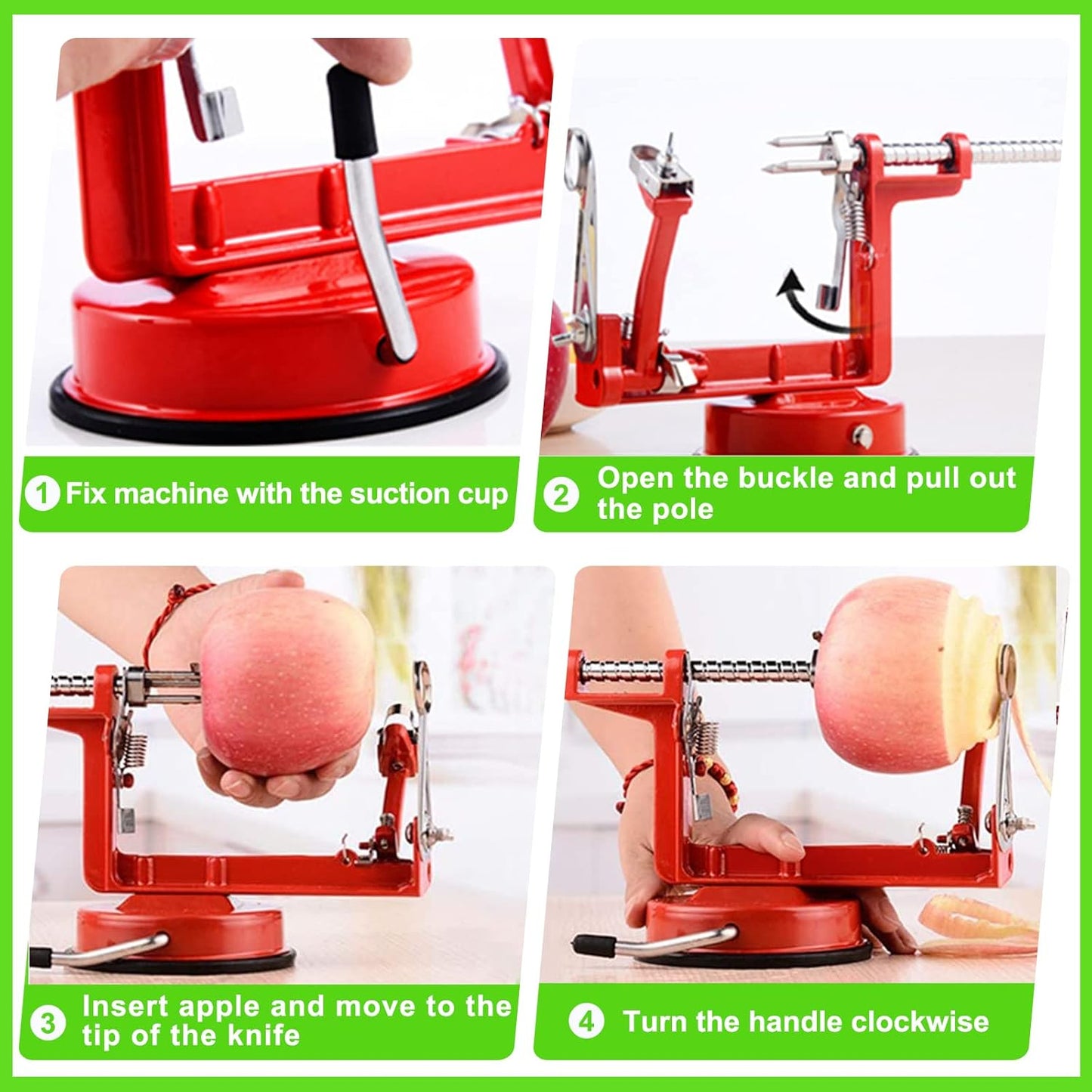 Skanto | Apple Peeler & Slicer With Suction Cup - Core Remover
