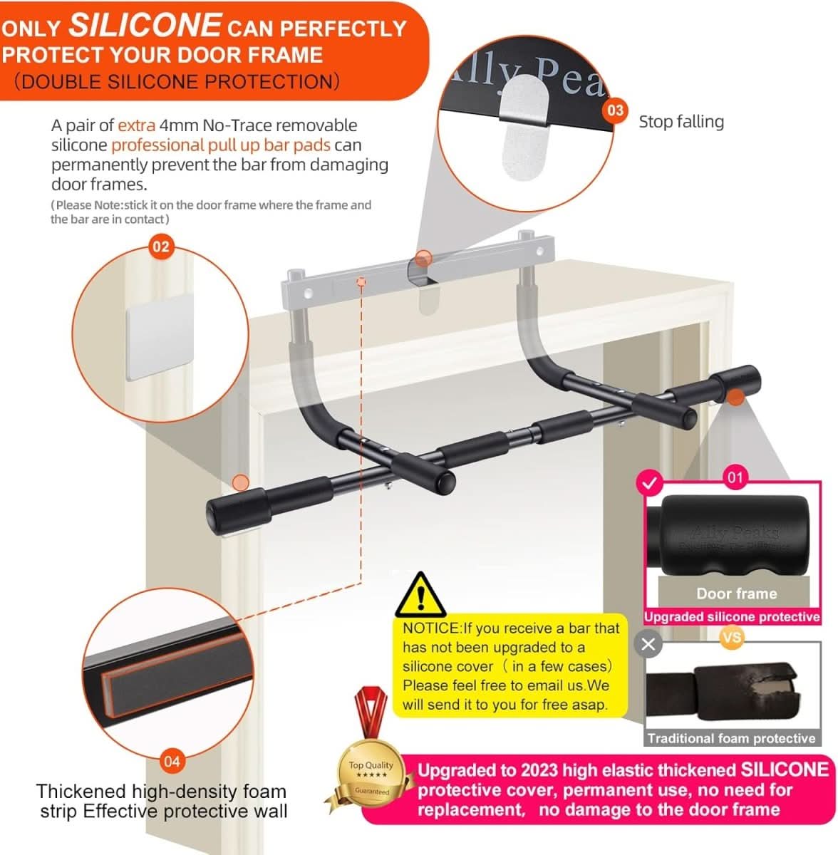 Skanto | Pull-up Bar - Steel Doorway Pull-up Bar with 200 kg Load Capacity