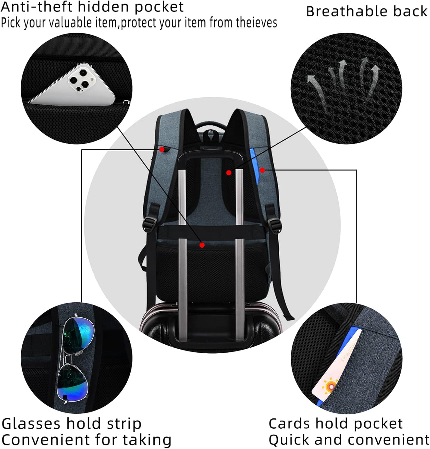 Water-Resistant Travel Laptop Backpack with USB Port & Organised Storage | Bowlift