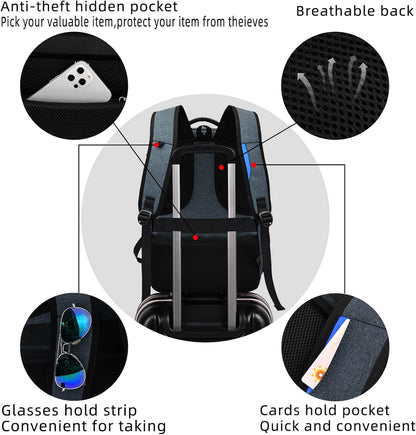 Water-Resistant Travel Laptop Backpack with USB Port & Organised Storage | Bowlift