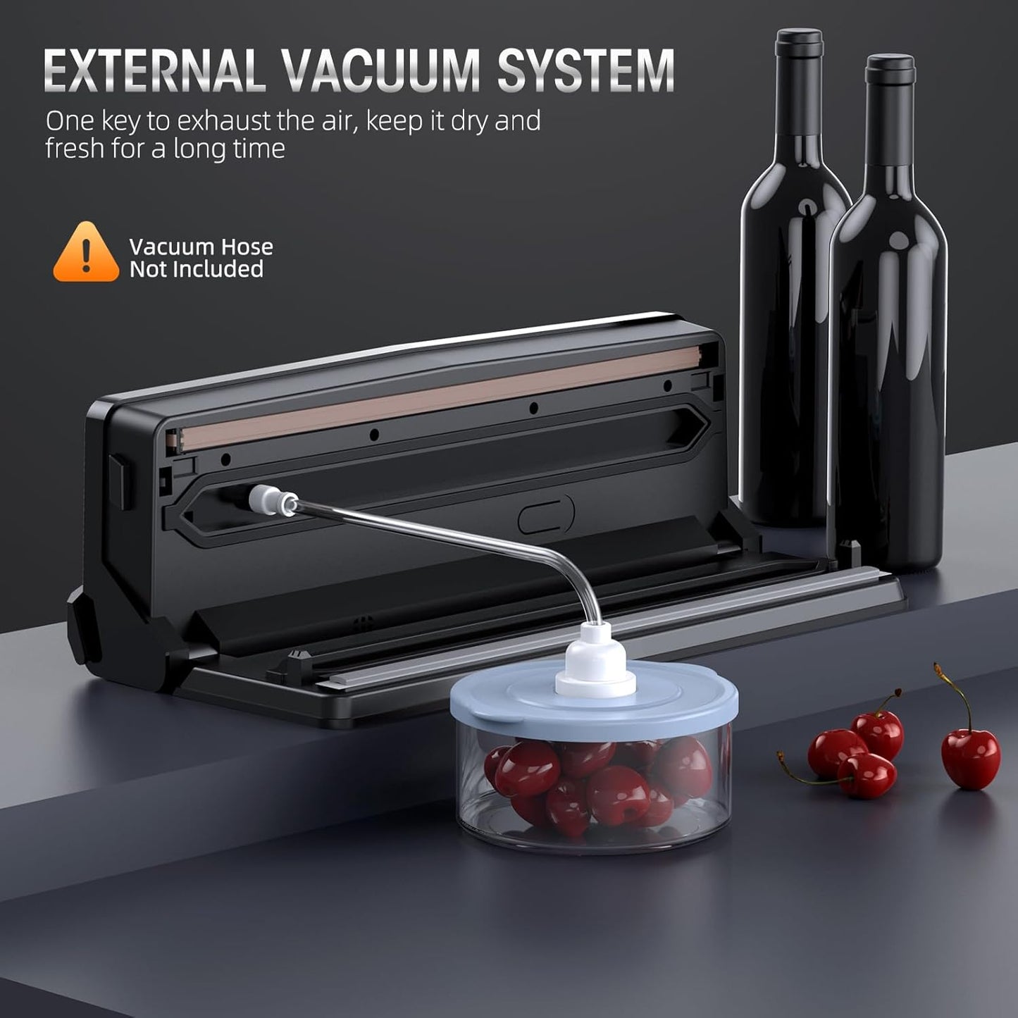 Brehn | Professional 8-in-1 Vacuum Sealer | Integrated Precision Cutter | Modes for Dry & Moist Foods | Airtight LED Sealing System | Incl. 15 Vacuum Bags