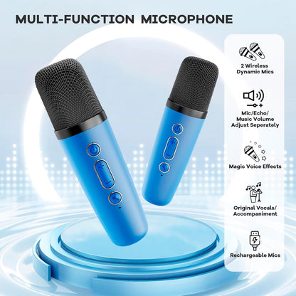 Skanto | Portable Mini Karaoke Machine with Bluetooth Speaker and 2 Wireless Microphones – Veylo