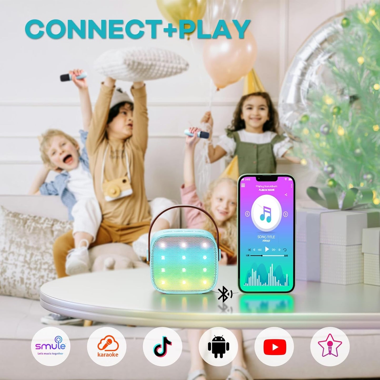 Skanto | Portable Mini Karaoke Machine with Bluetooth Speaker and 2 Wireless Microphones – Veylo