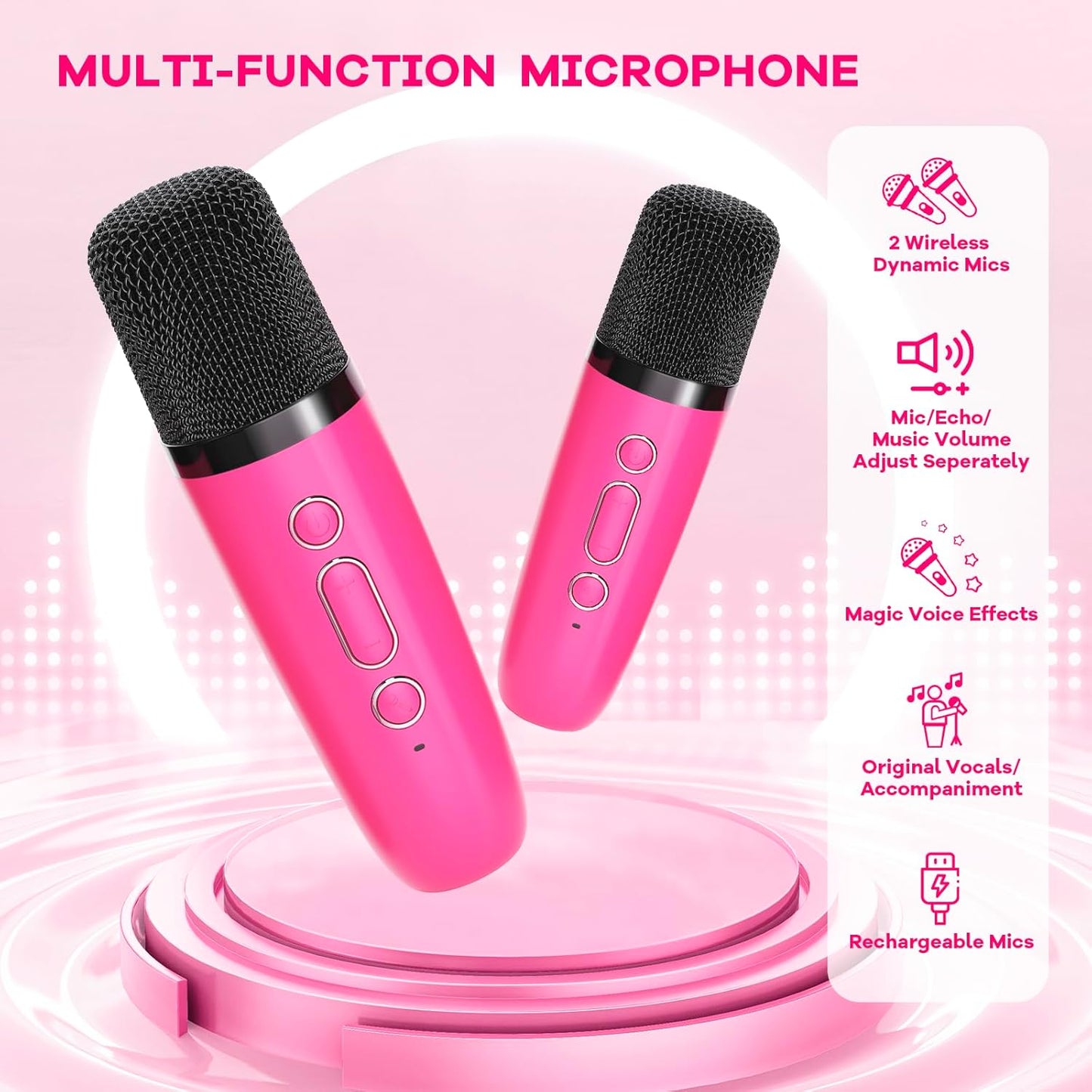 Skanto | Portable Mini Karaoke Machine with Bluetooth Speaker and 2 Wireless Microphones – Veylo