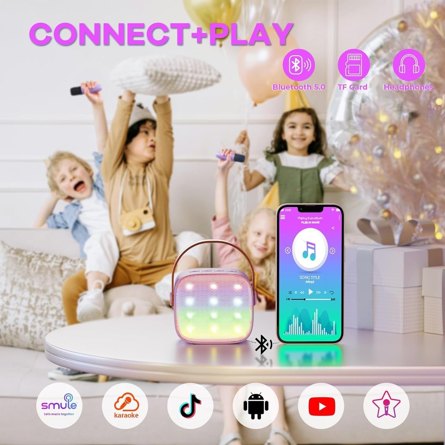 Skanto | Portable Mini Karaoke Machine with Bluetooth Speaker and 2 Wireless Microphones – Veylo