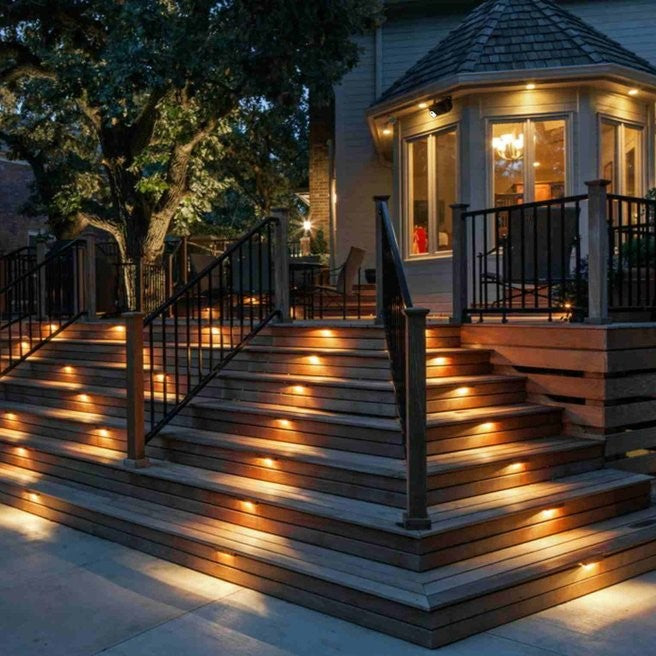Skanto | Solar Step Light - Waterproof LED Outdoor Lighting for Paths, Decks, and Stairs - Solar Powered Garden Light