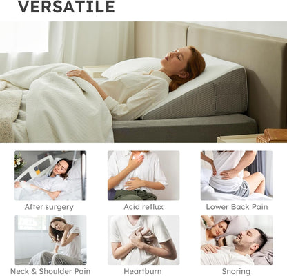 Skanto | Deluxe Squat Support Pillow | Cooling Gel Memory Foam, Removable Cover & Ideal for Back Pain and Acid Reflux