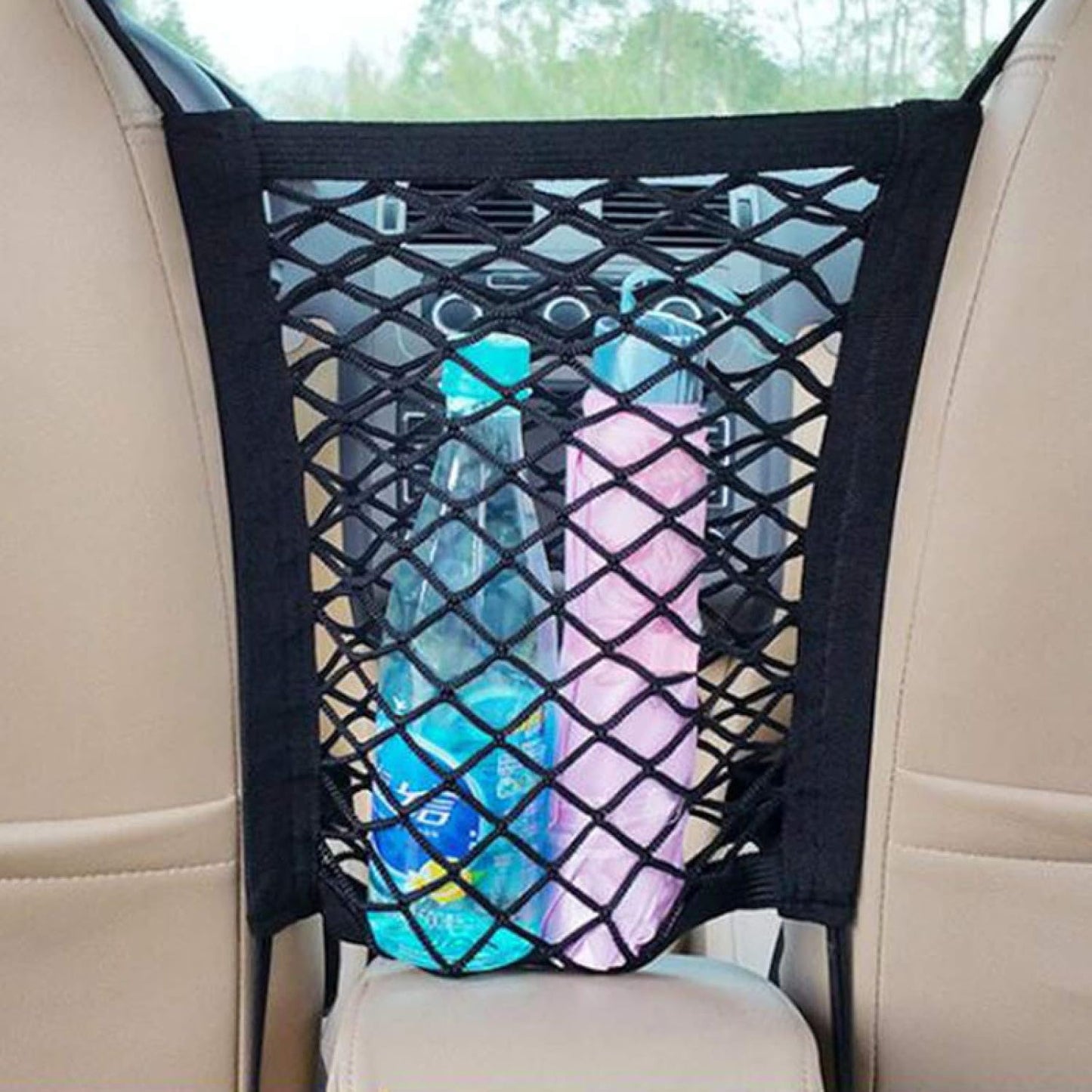 BowLift | Stretchable Car Seat Divider & Storage Net with Pet Barrier