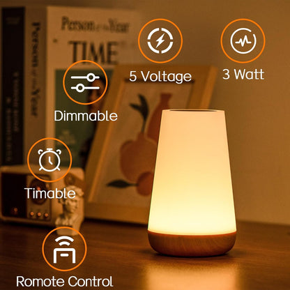 Kalsten | Night Light, LED Touch Bedside Table Lamp, 13 RGB Colours Changing