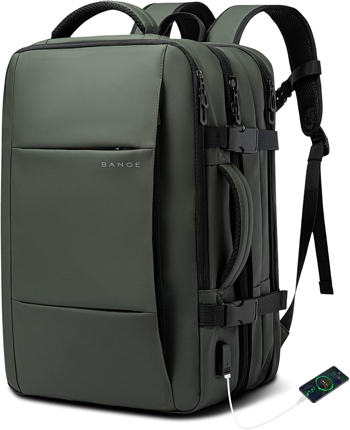 Expandable 26-45L waterproof travel backpack with laptop compartment & duffle carry | Karnz