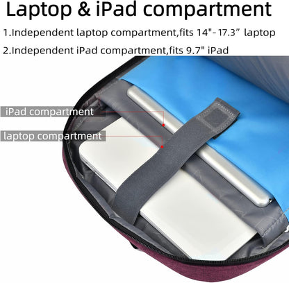 Water-Resistant Travel Laptop Backpack with USB Port & Organised Storage | Bowlift